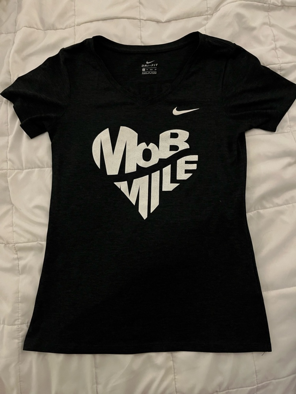 Nike Black Dri-FIT Tee with White MOB MILE Logo